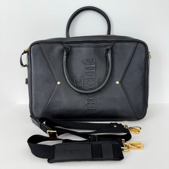 Hoche Paris ElleSwitch Leather Bag 3-in-1 Convertible Black Womens Travel Laptop - Picture 6 of 16